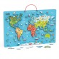 Viga Drvene magnetne puzzle mapa sveta/piši briši