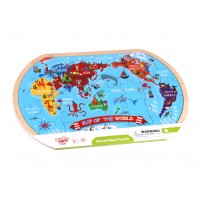 Drvena mapa sveta - puzle